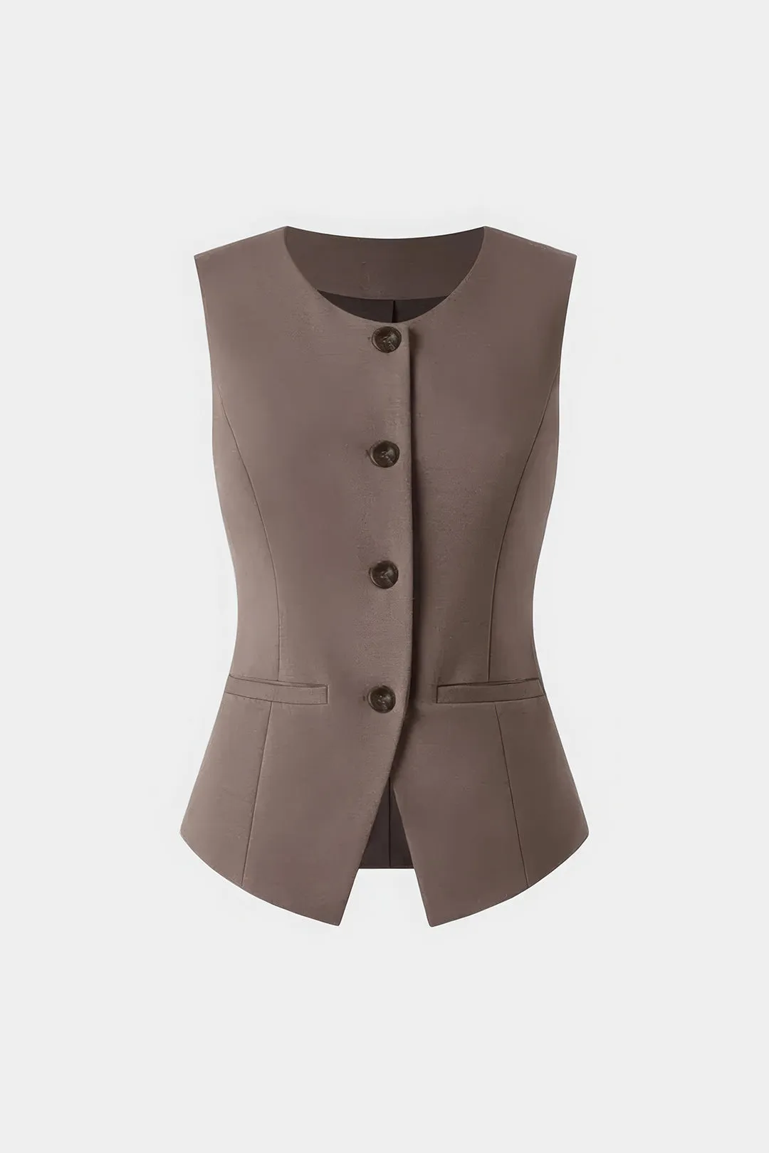 Solid Button Vest sold by Micas