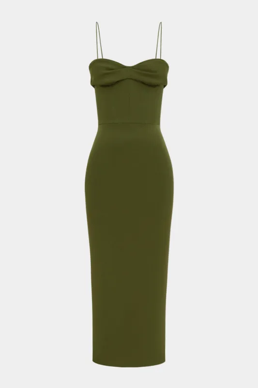 Ruched Zipper Slip Sleeveless Maxi Dress sold by Micas