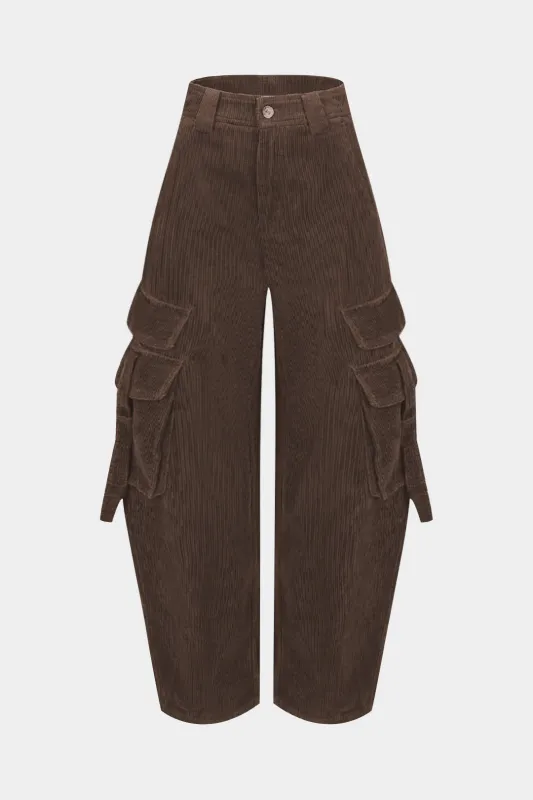 Corduroy Pocket Barrel Pants sold by Micas