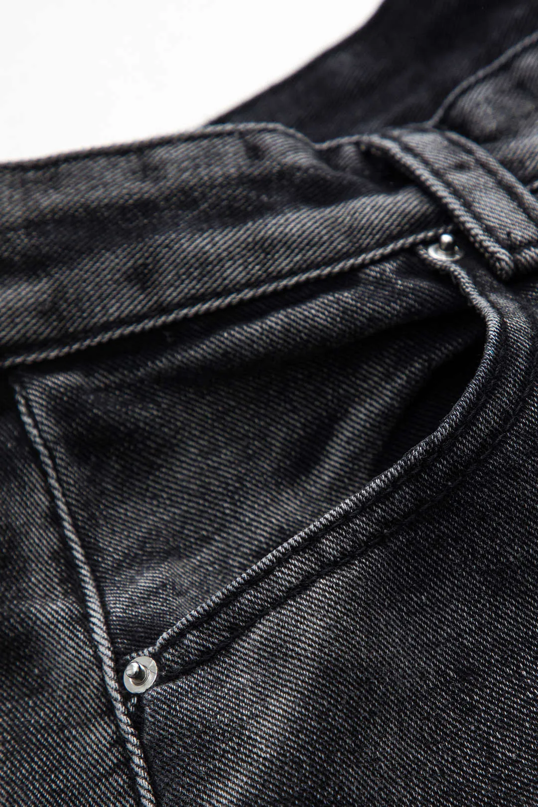 Denim Button Pocket Zipper Wide Leg Jeans sold by Micas product image thumbnail 3