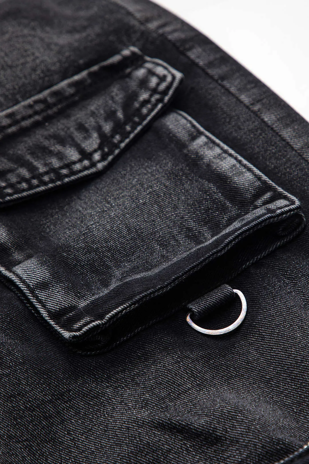 Denim Button Pocket Zipper Wide Leg Jeans sold by Micas product image thumbnail 4