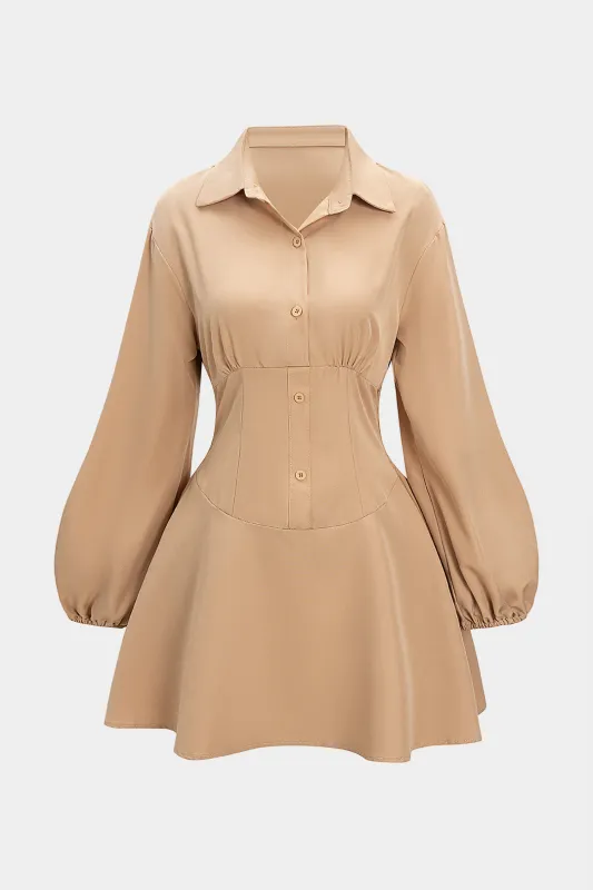 Shirred Long Sleeve Mini Dress sold by Micas