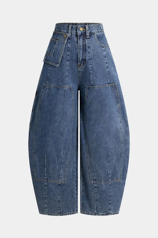 Denim High Waist Wide Leg Jeans sold by Micas