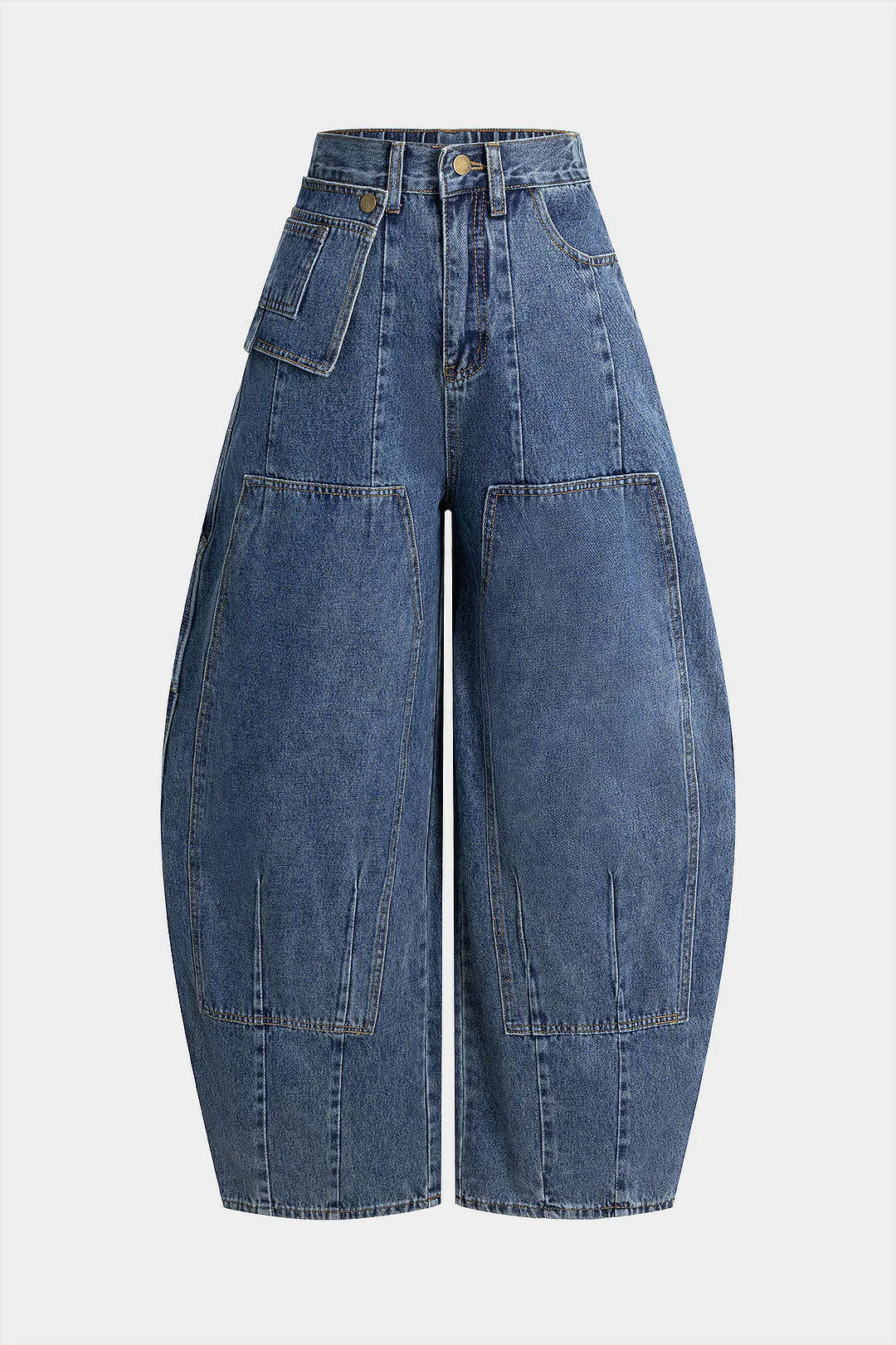 Denim High Waist Wide Leg Jeans sold by Micas