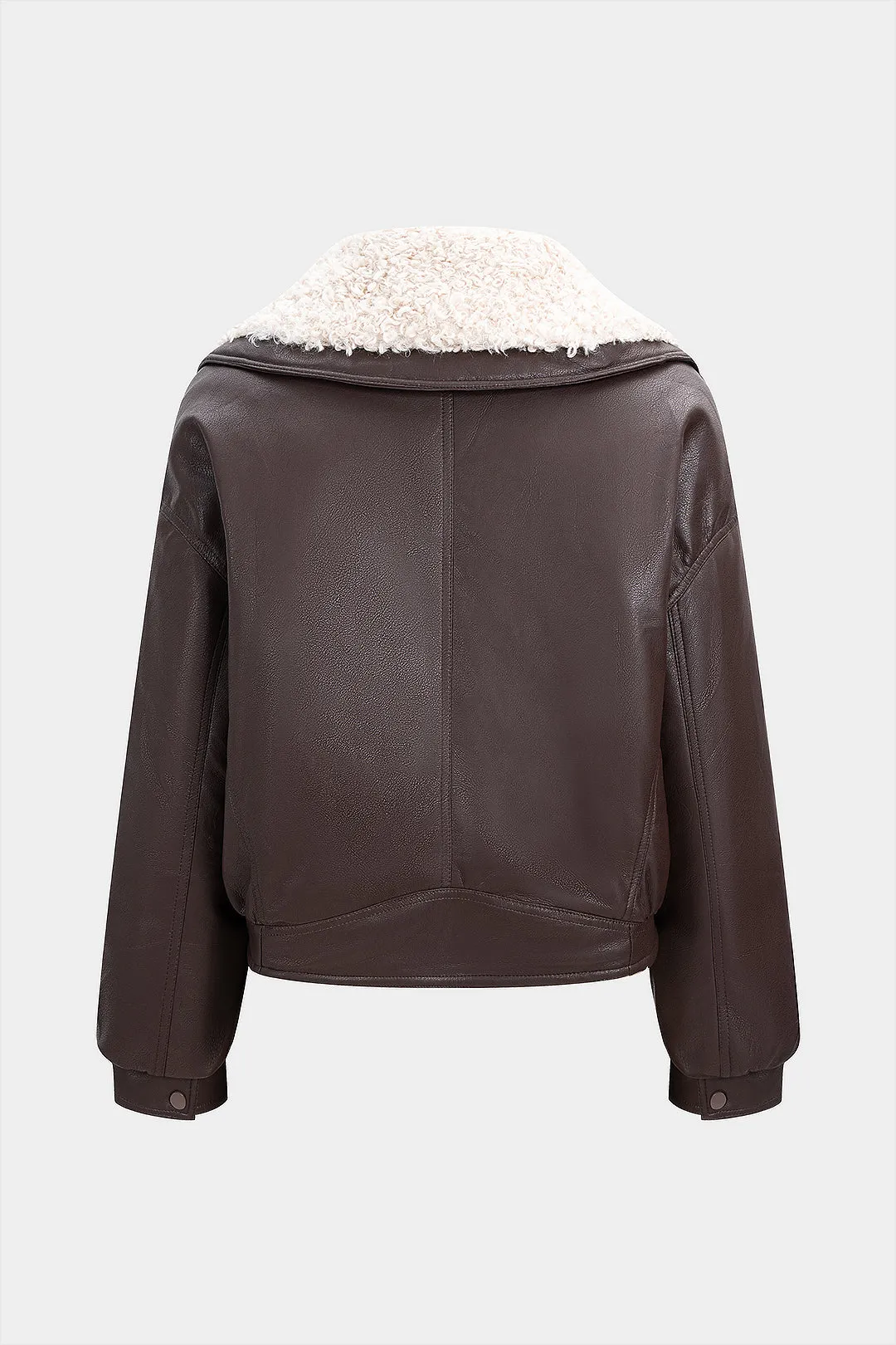 Faux Leather Patchwork Zipper Pocket Puffer sold by Micas product image thumbnail 2