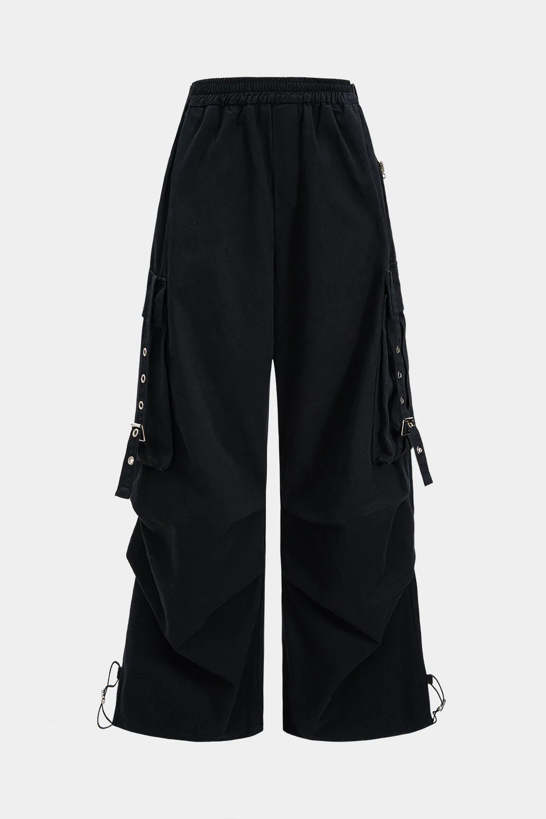 Denim Patchwork Ring Pocket Asymmetrical Washed Jeans sold by Micas product image thumbnail 2