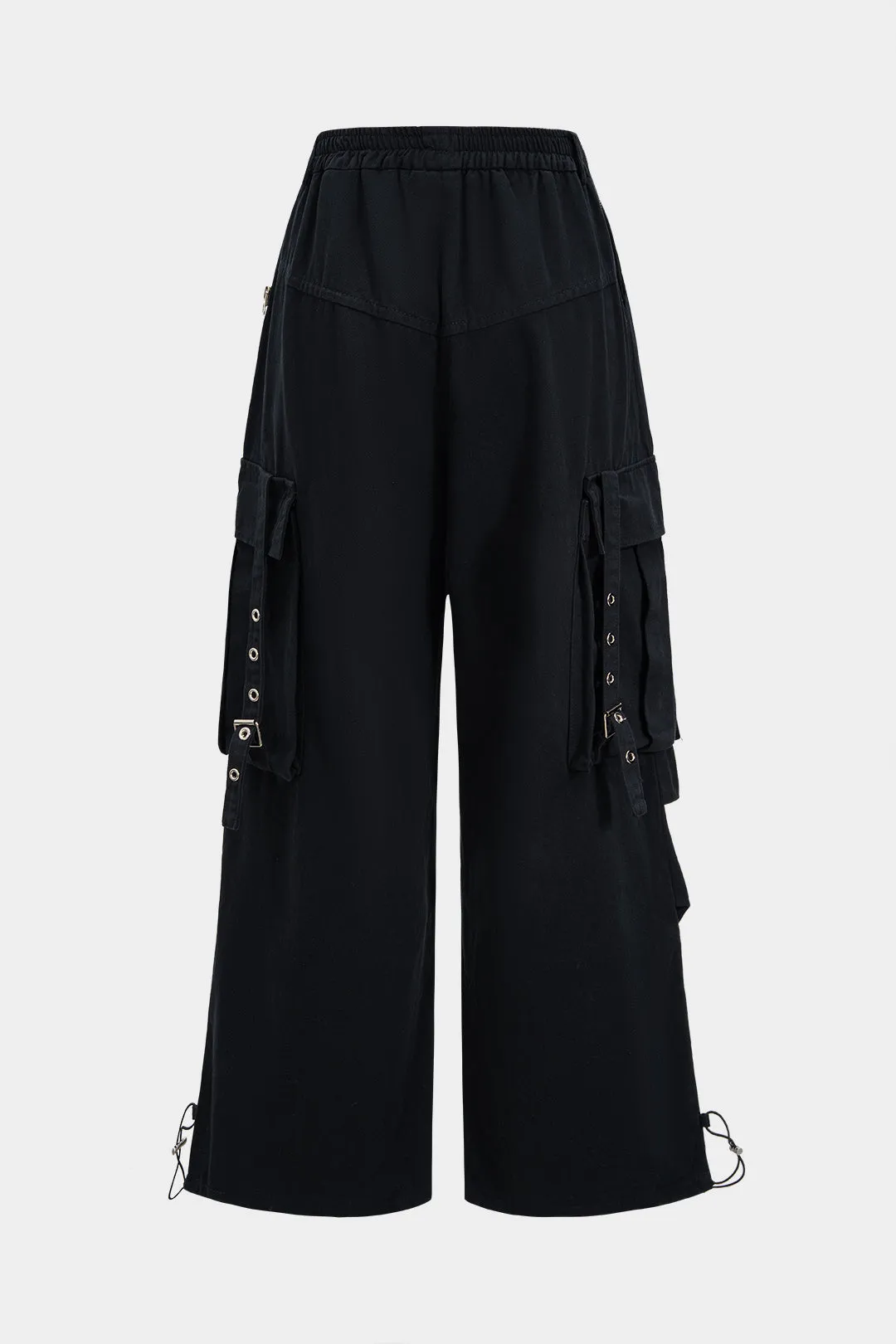 Denim Patchwork Ring Pocket Asymmetrical Washed Jeans sold by Micas product image thumbnail 3