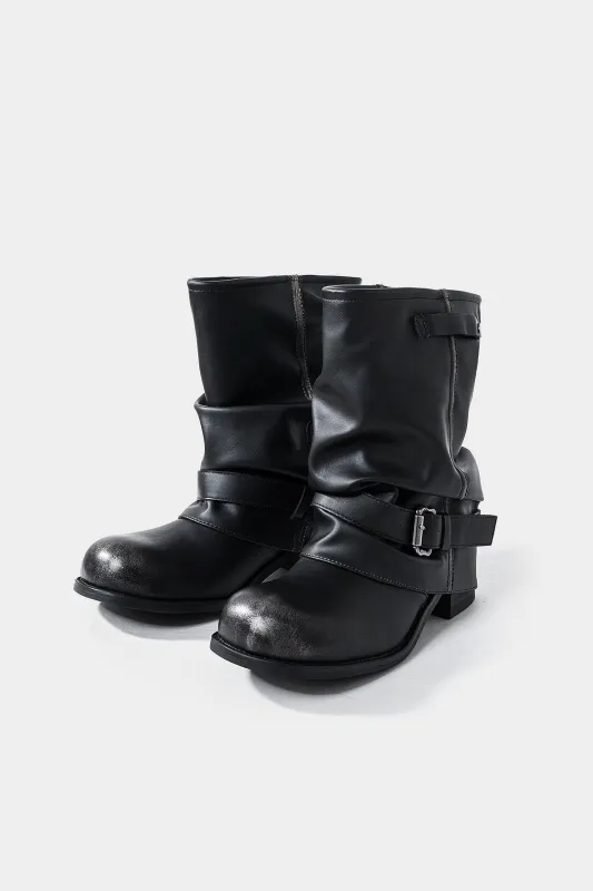 Leather Round Toe Belted Boots sold by Micas