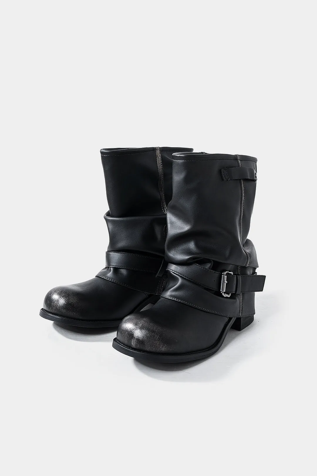 Leather Round Toe Belted Boots sold by Micas
