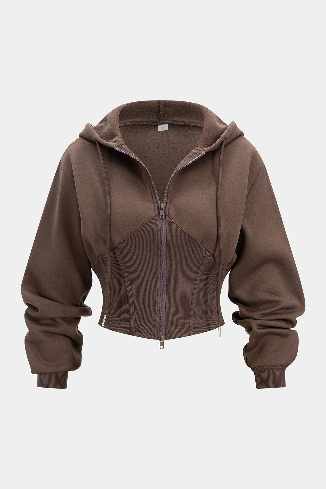 Drawstring Patchwork Hooded Sweatshirt sold by Micas