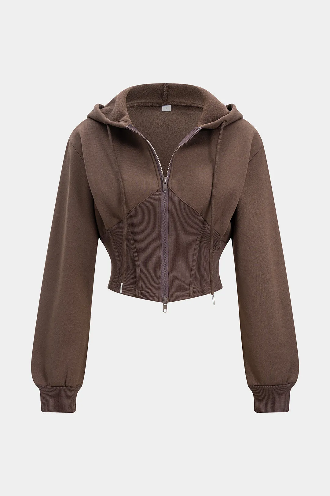 Drawstring Patchwork Hooded Sweatshirt sold by Micas product image thumbnail 2