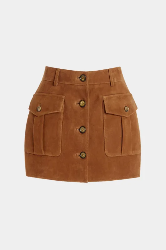 Suede Button Pocket Skirt sold by Micas