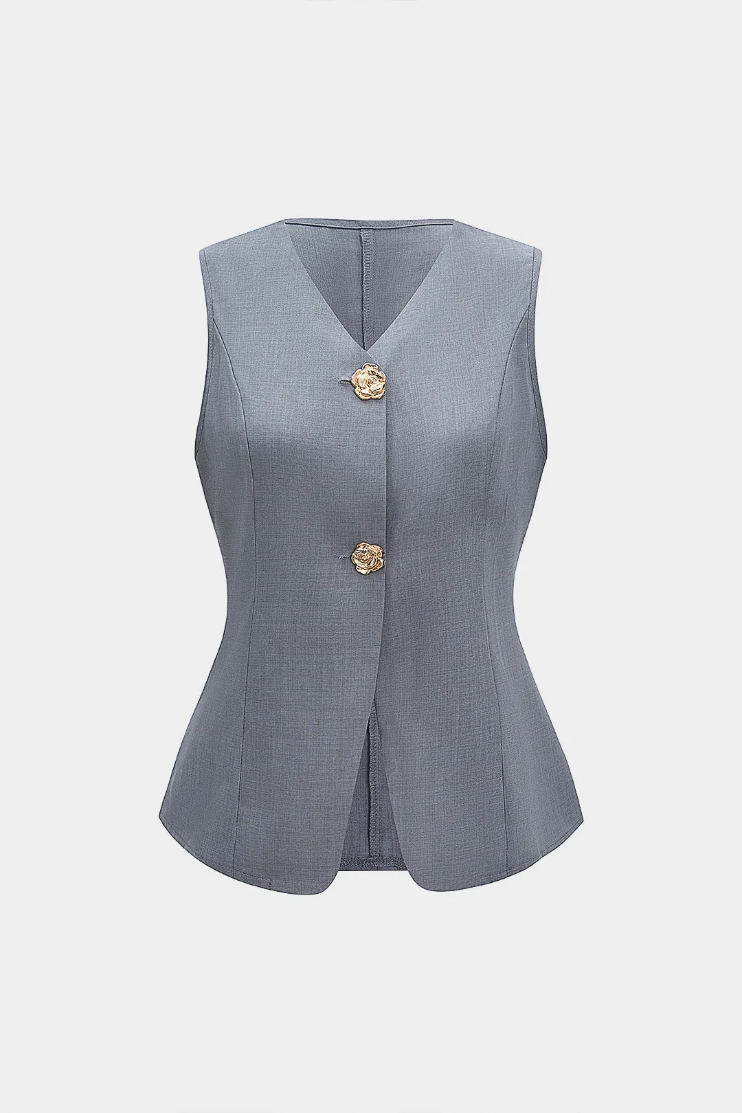 Metallic Rose Button Vest sold by Micas