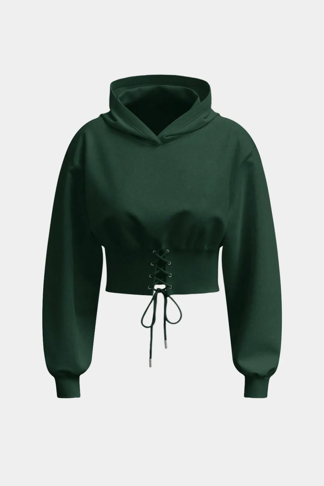 Plus Size Tie Front Hoodie sold by Micas