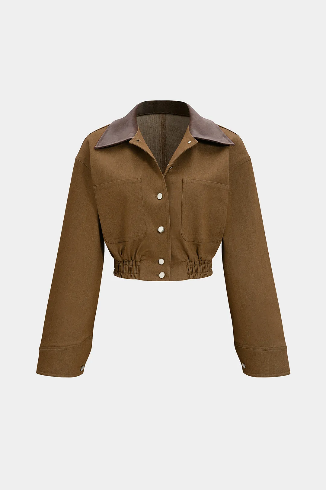 Denim Patchwork Shirred Jacket sold by Micas product image thumbnail 2