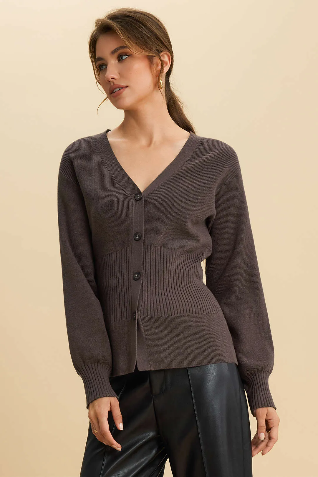 Knit Button Sweater Cardigan sold by Micas product image thumbnail 4