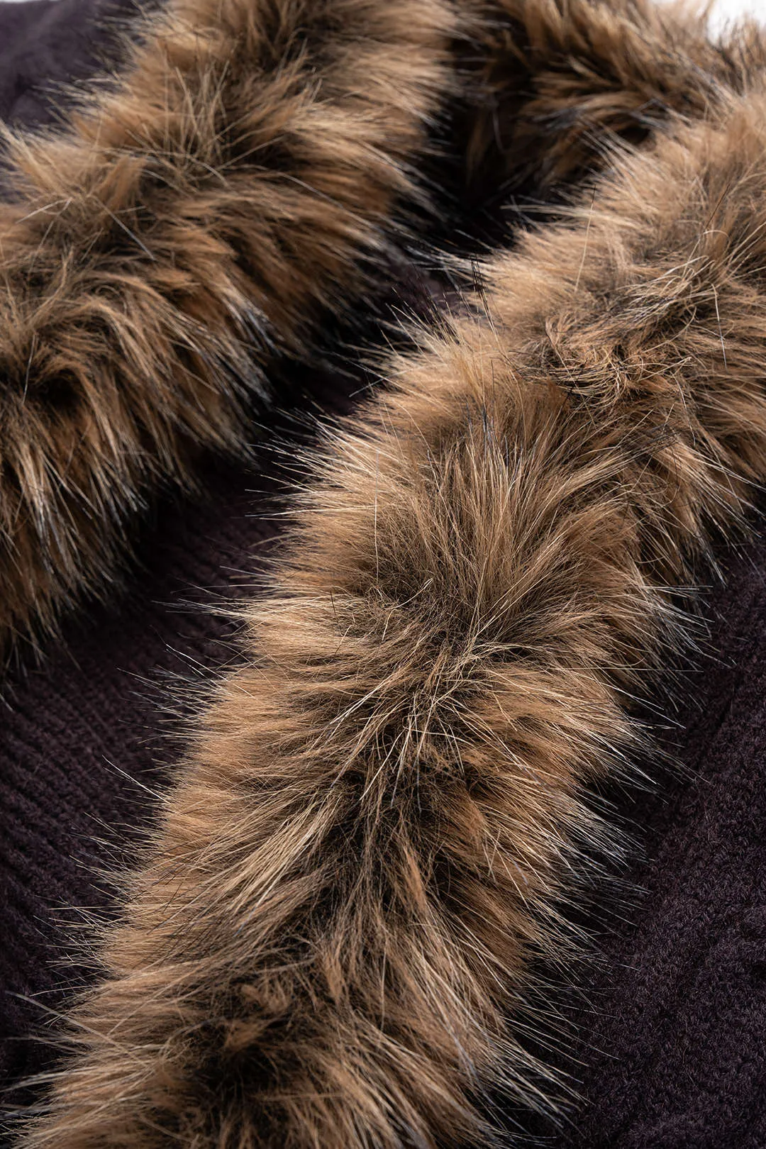 Fur Patchwork Drawstring Sweater Cardigan sold by Micas product image thumbnail 3