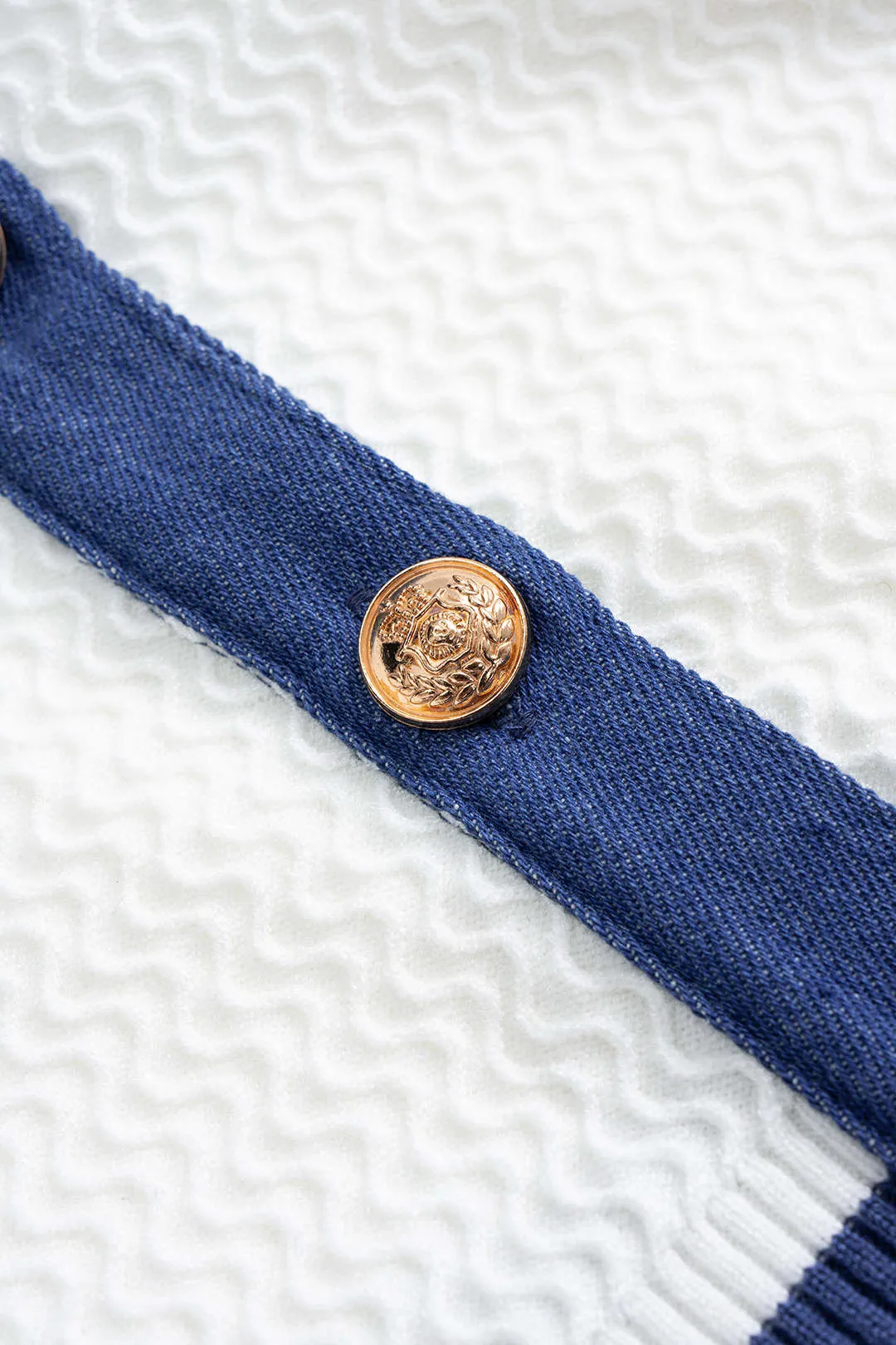 Knit Metallic Button Contrast Sweater Cardigan sold by Micas product image thumbnail 3