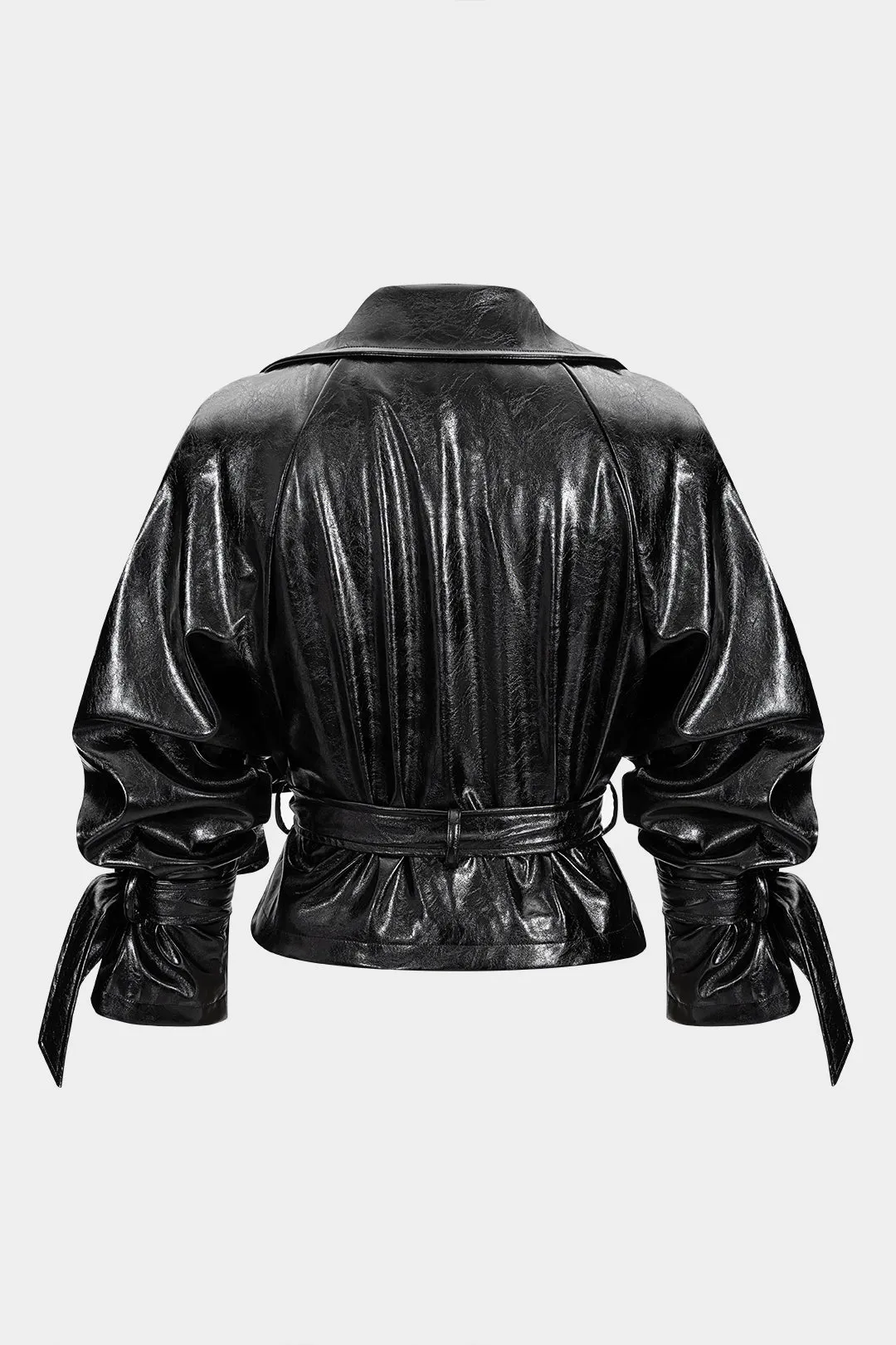 Faux Leather Tie-Up Jacket sold by Micas product image thumbnail 2