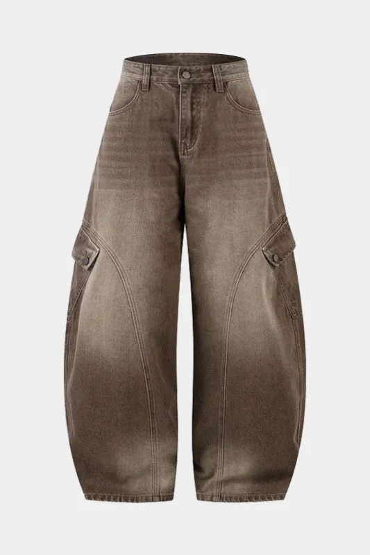 Denim Pocket Wide Leg Jeans sold by Micas