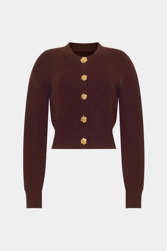 Knit Metallic Button Cardigan sold by Micas
