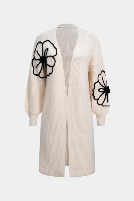 3D Flower Embroidery Sweater Cardigan sold by Micas
