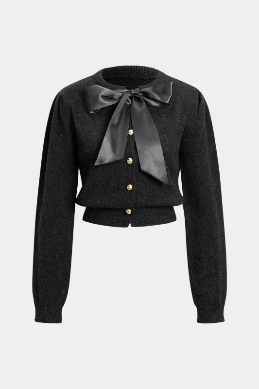 Knit Tie-Up Button Cardigan sold by Micas