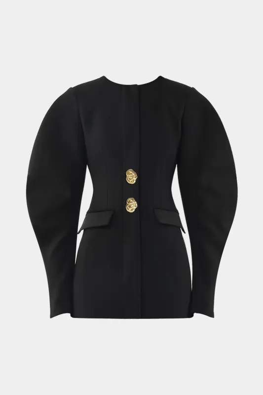 Metallic Decor Waist-Cinching Mini Dress sold by Micas