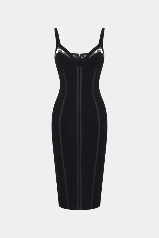 Patchwork Sleeveless Midi Dress sold by Micas