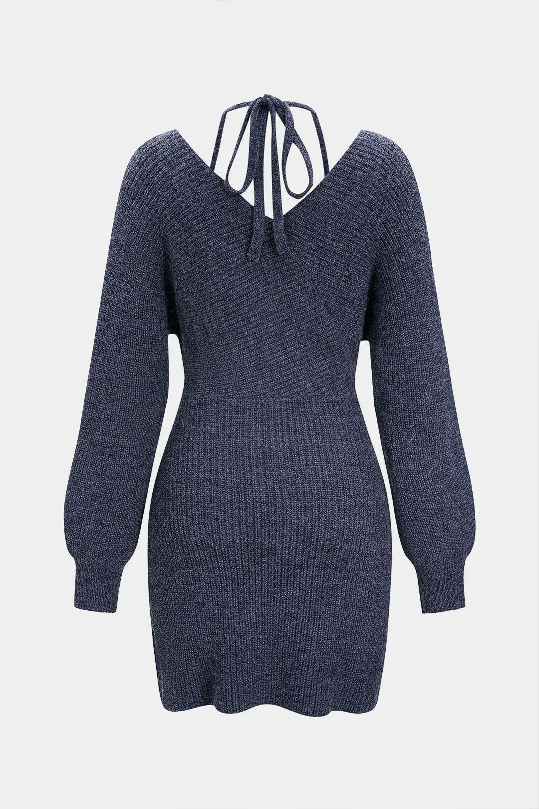 Knit Tie-Up Long Sleeve Dress sold by Micas product image thumbnail 2