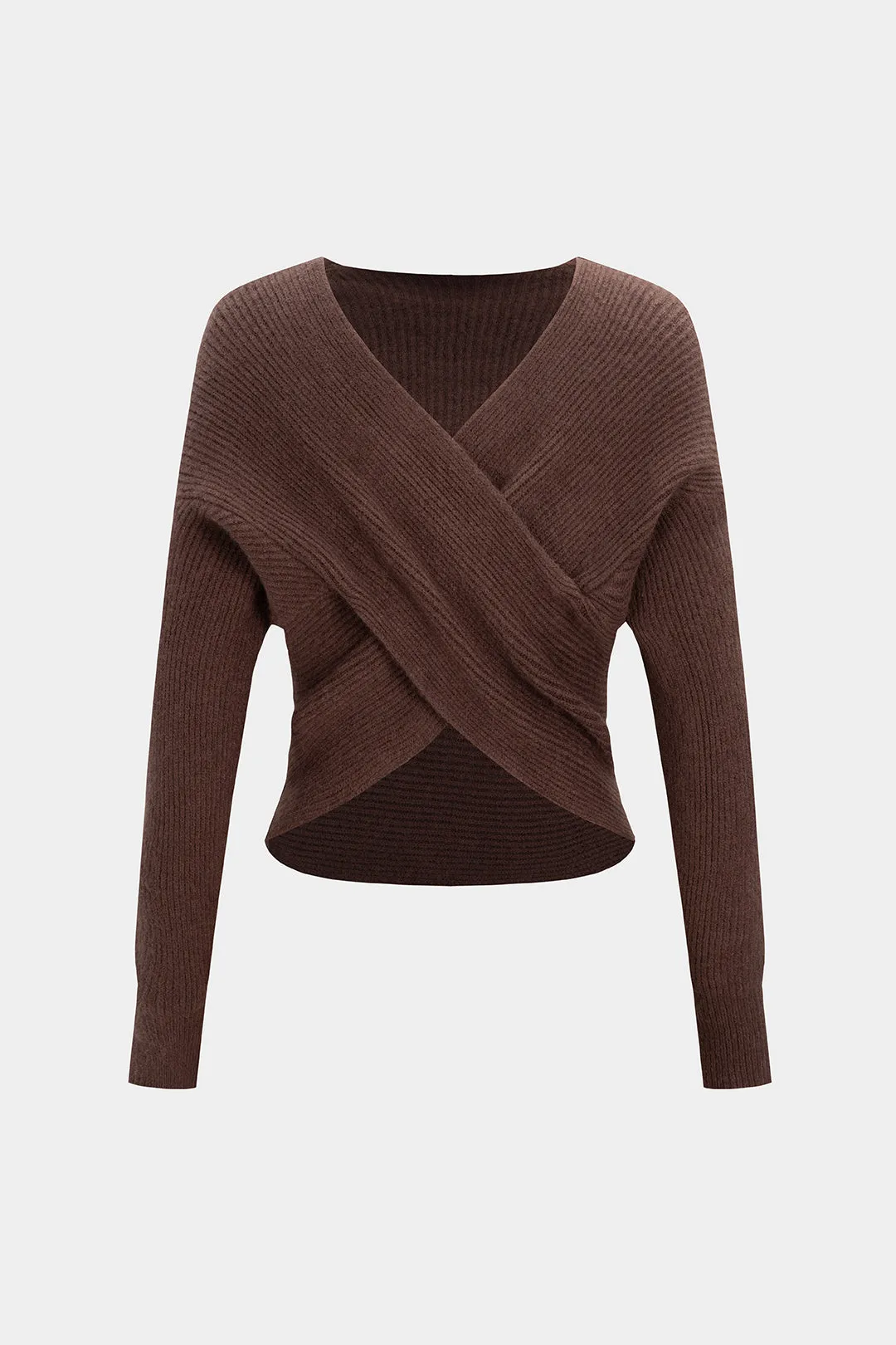 Knit Crossed V-Neck Long-Sleeve Top sold by Micas product image thumbnail 2