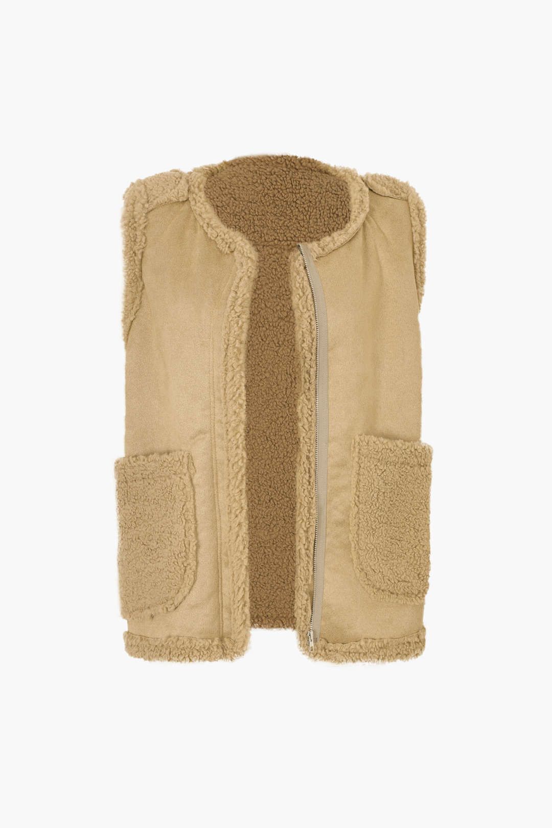 Faux Shearling Vest sold by Micas