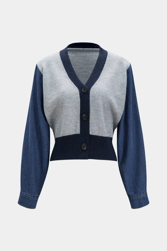 Knit Contrast Cardigan sold by Micas