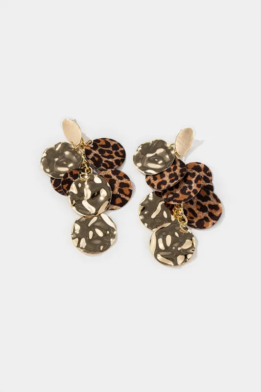 Metal Leopard Print Earrings sold by Micas