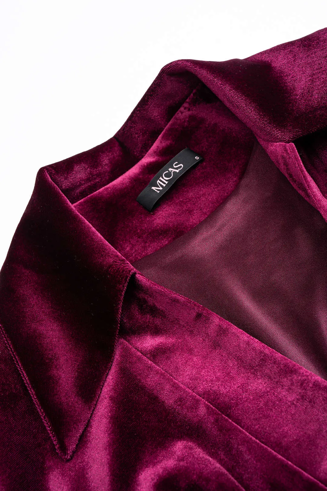 Metallic Button Zipper Shoulder Pads Long-Sleeve Top And Skirt Set sold by Micas product image thumbnail 4