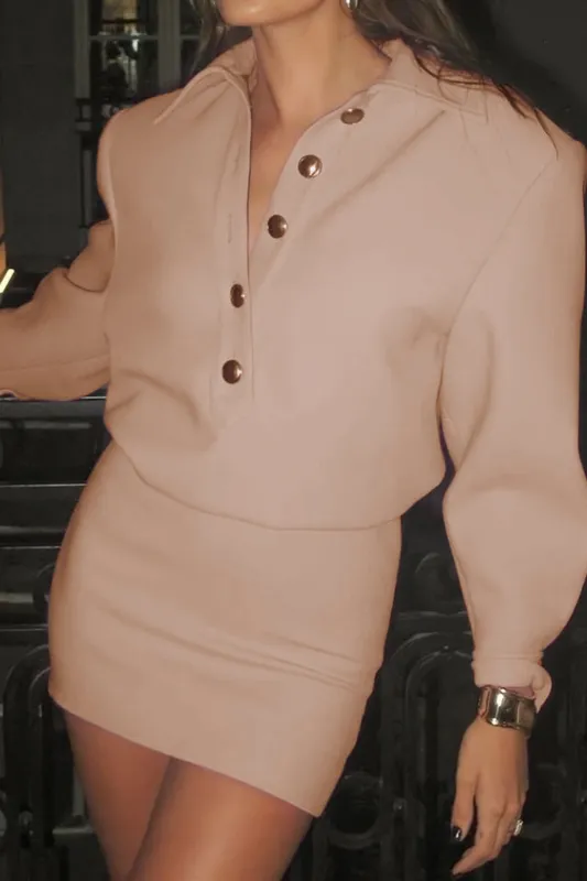 Buckle Detail Long Sleeve Mini Dress sold by Micas