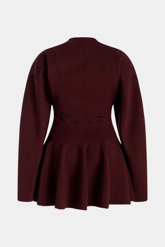 Plus Size Round Neck Long Sleeve Mini Dress sold by Micas