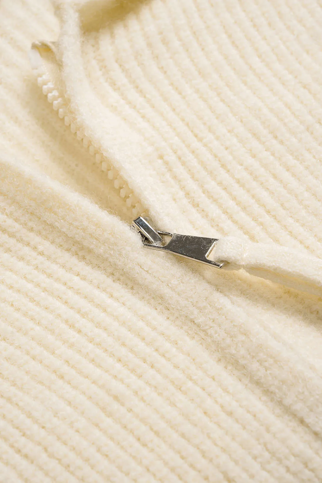 Knit Zipper Collar Cardigan sold by Micas product image thumbnail 3