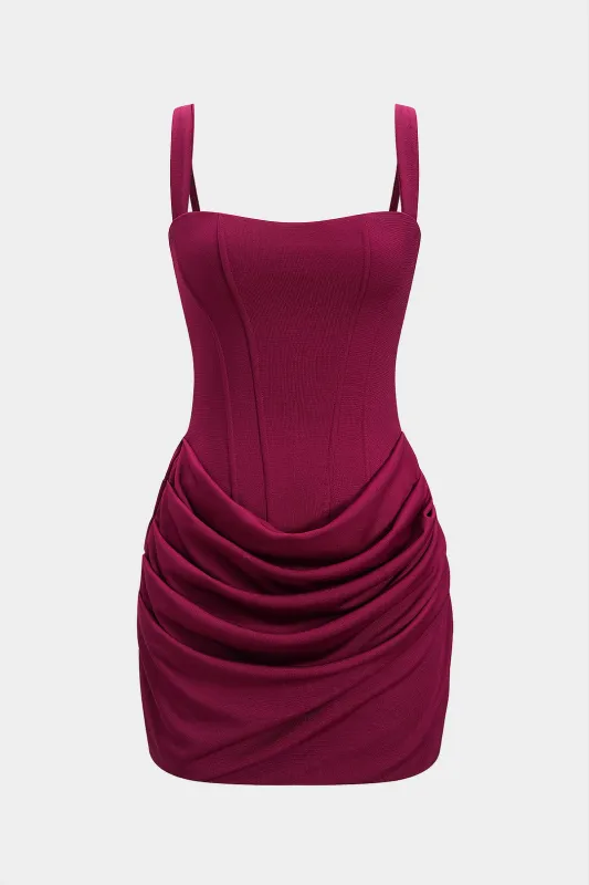Ruched Corset Tie Back Sleeveless Mini Dress sold by Micas