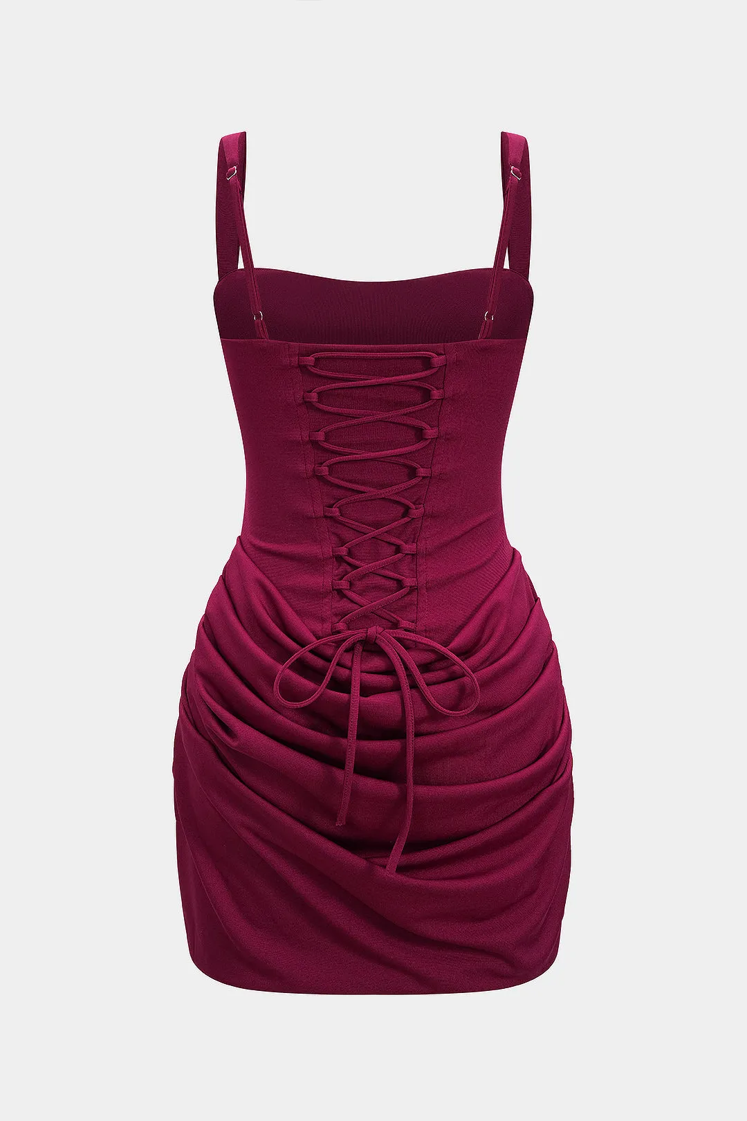 Ruched Corset Tie Back Sleeveless Mini Dress sold by Micas product image thumbnail 2