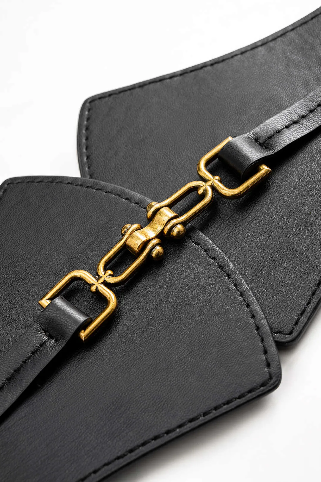 Faux Leather Metallic Belt Corset sold by Micas product image thumbnail 3