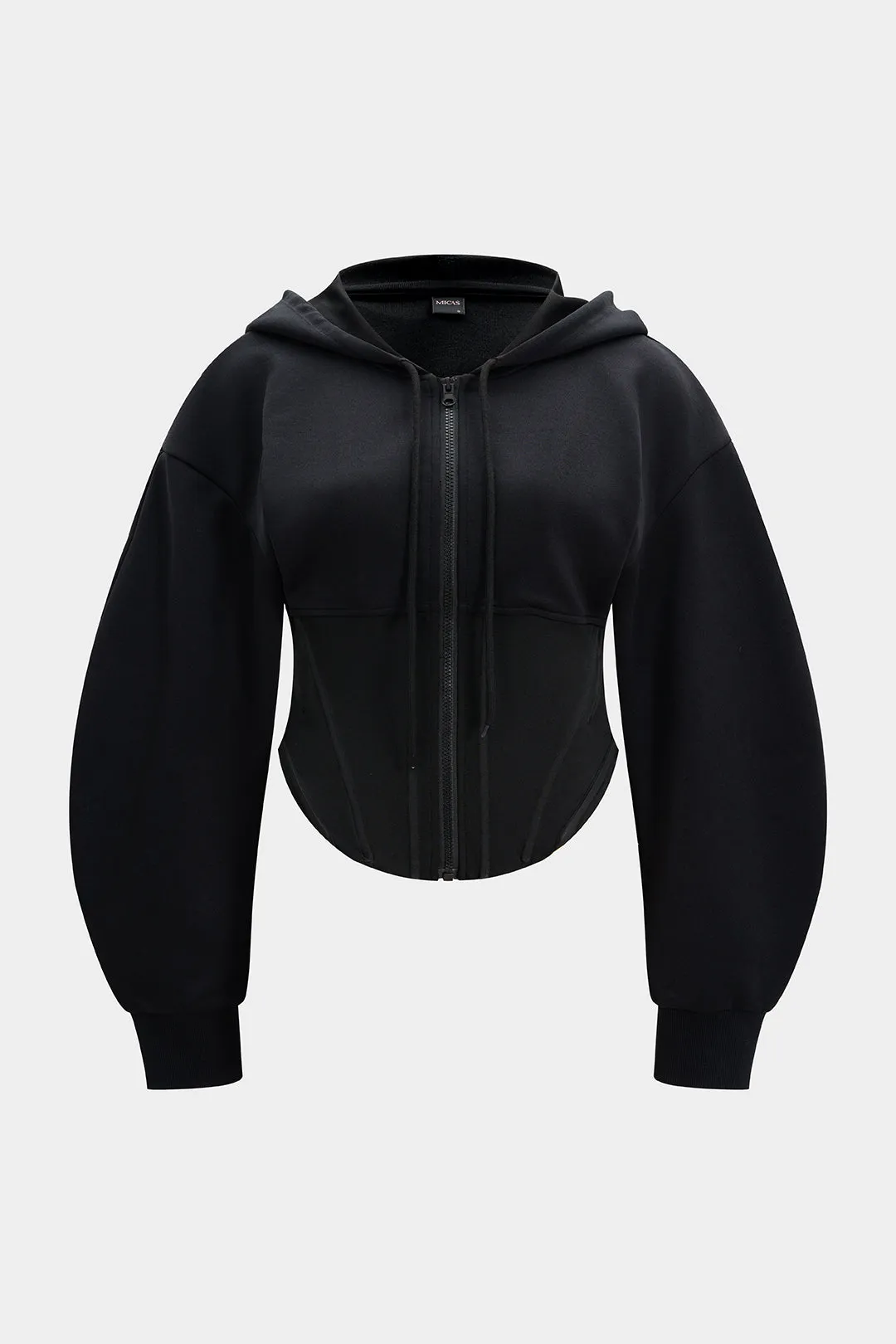 Plus Size Corset Drawstring Zipper Hoodie sold by Micas product image thumbnail 2