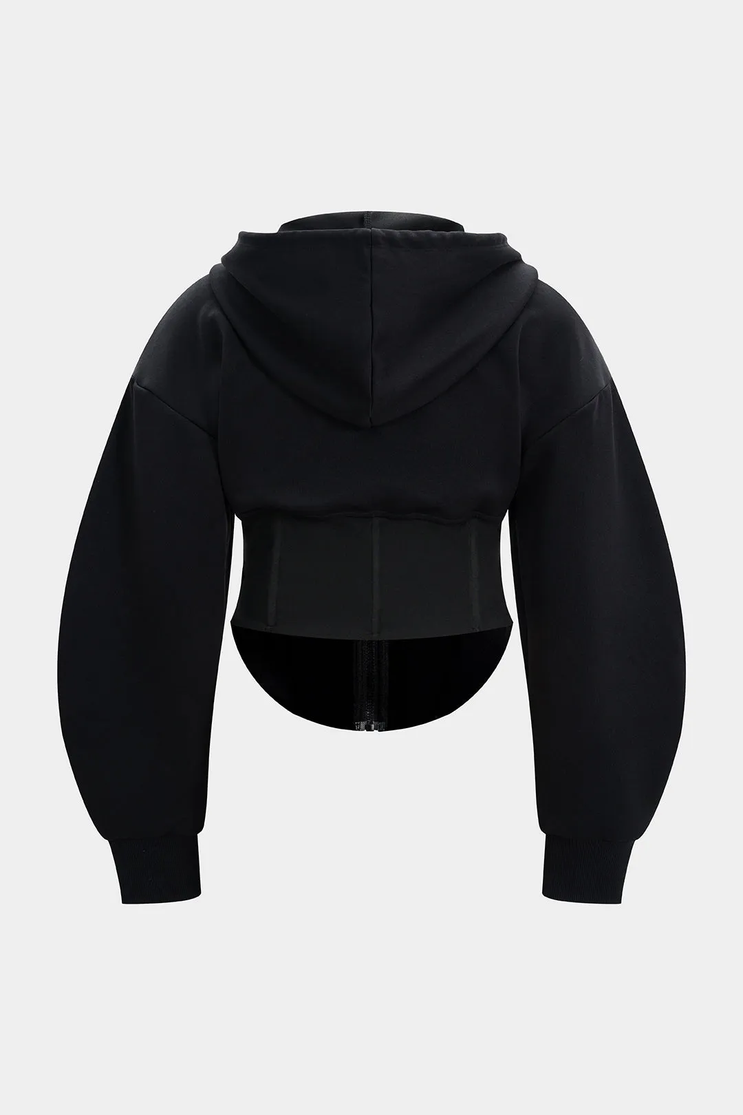 Plus Size Corset Drawstring Zipper Hoodie sold by Micas product image thumbnail 3