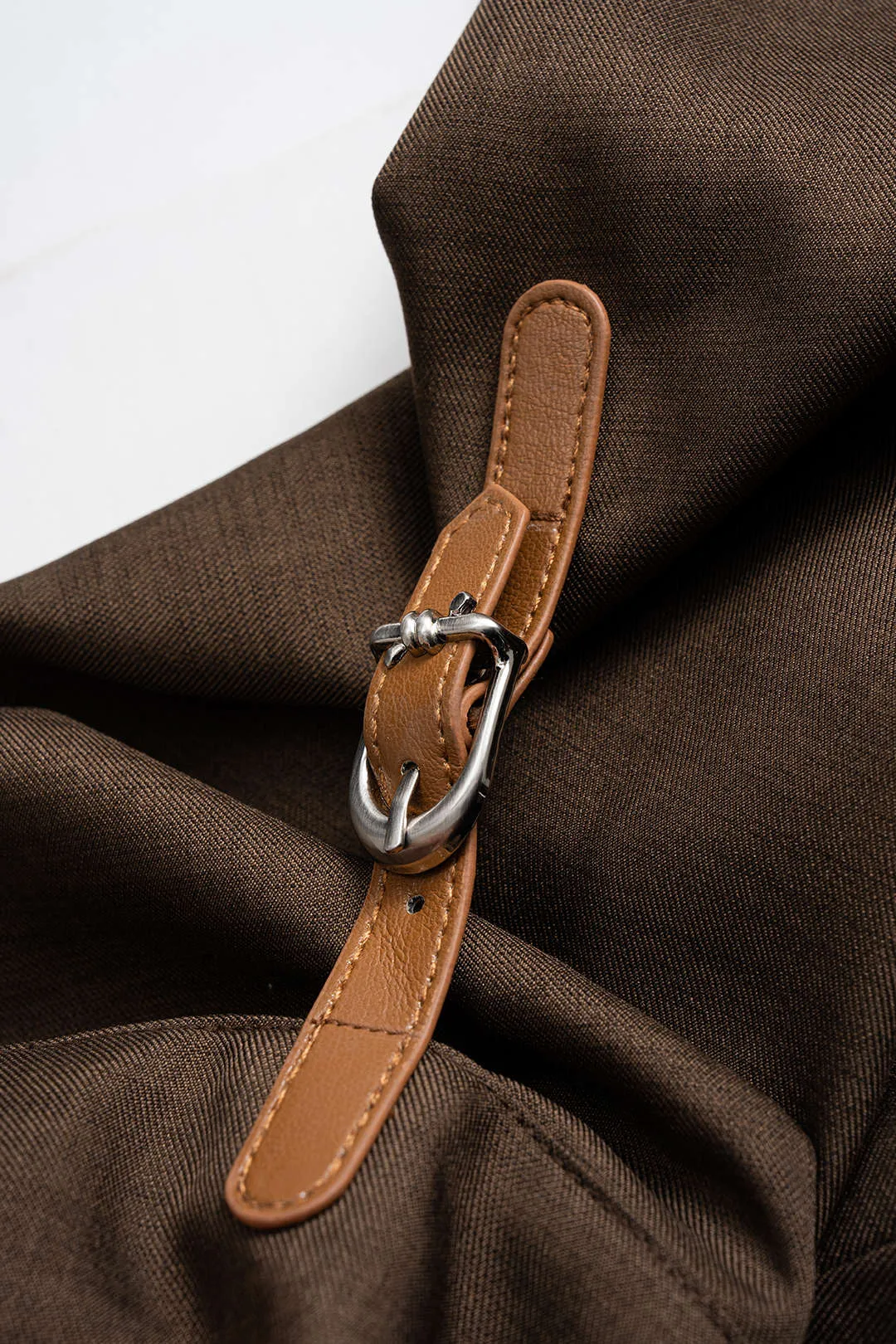 Ruched Button V-Neck Long Sleeve Midi Dress sold by Micas product image thumbnail 4