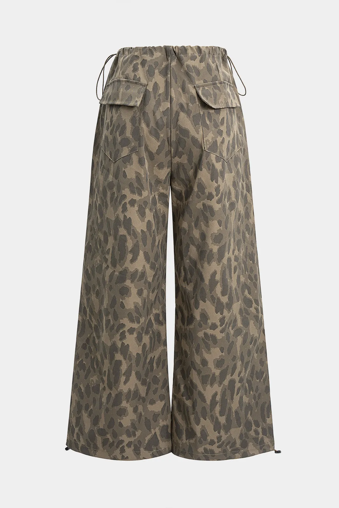 Leopard Print Drawstring Straight Leg Pants sold by Micas product image thumbnail 2