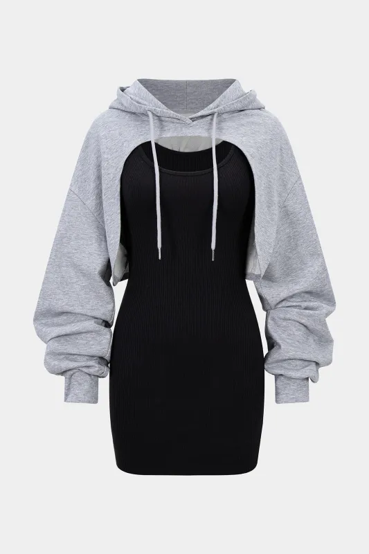 Hooded Long Sleeve Mini Dress sold by Micas