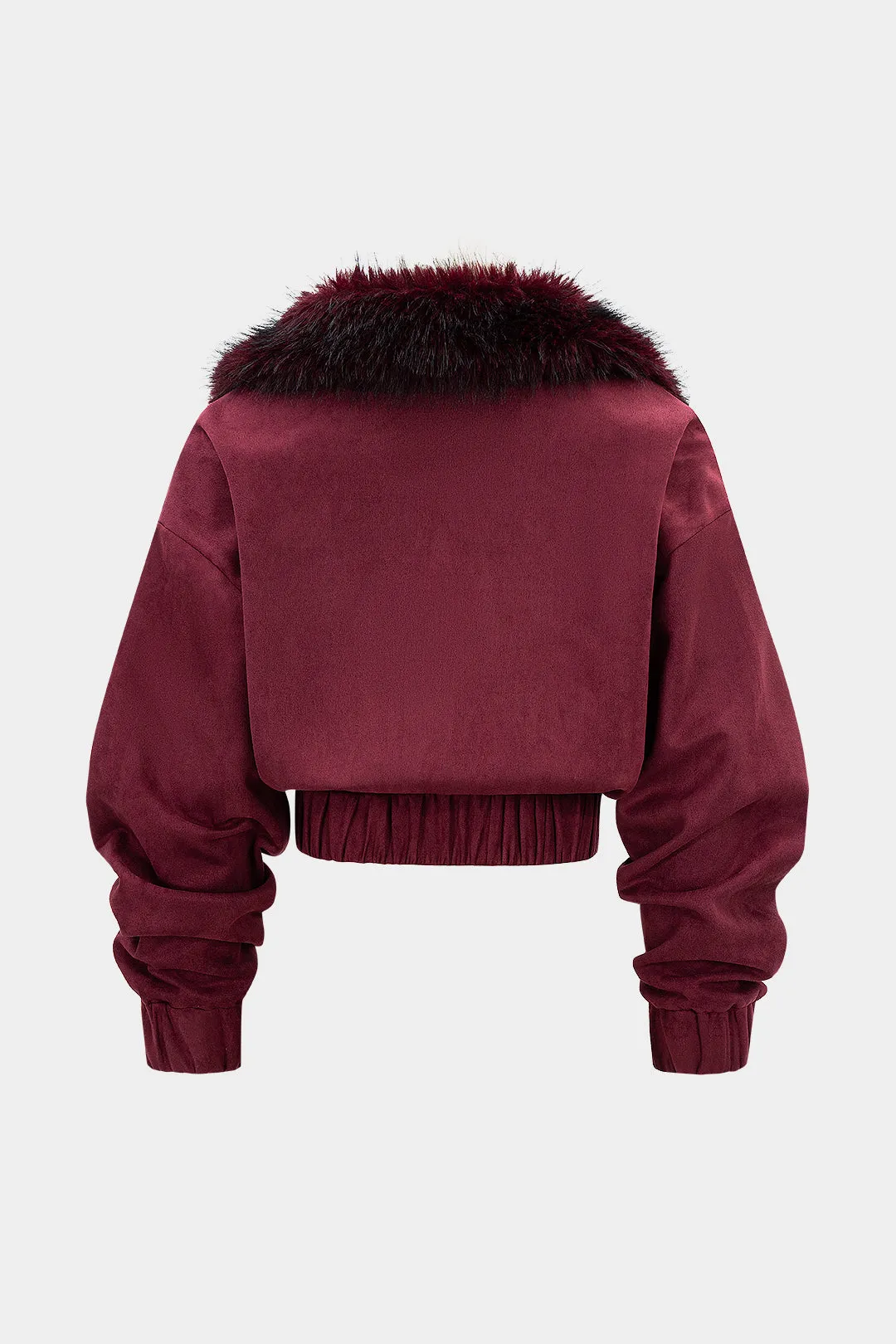 Suede Fur Patchwork Shirred Zipper Pocket Jacket sold by Micas product image thumbnail 2