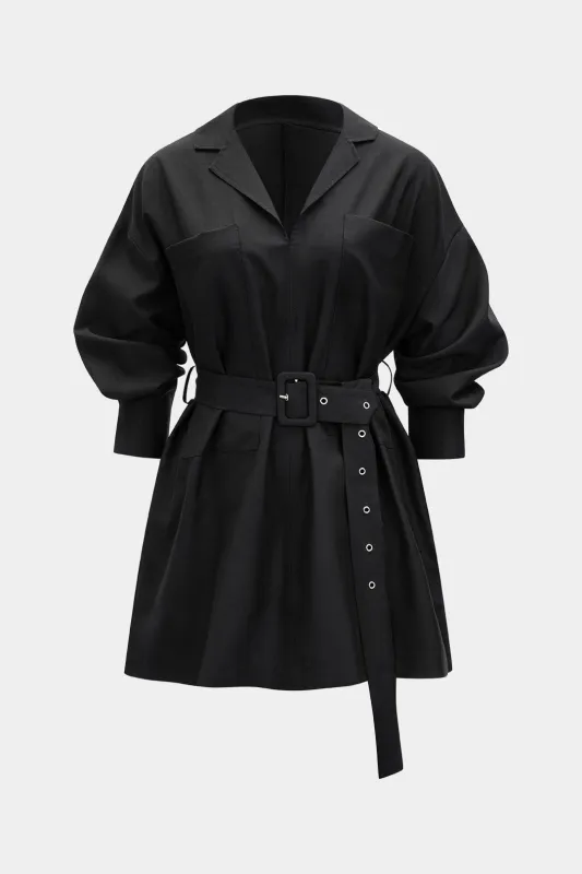 Pocket Belted Long Sleeve Mini Dress sold by Micas