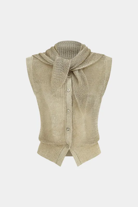 Knit Tie Front Vest sold by Micas