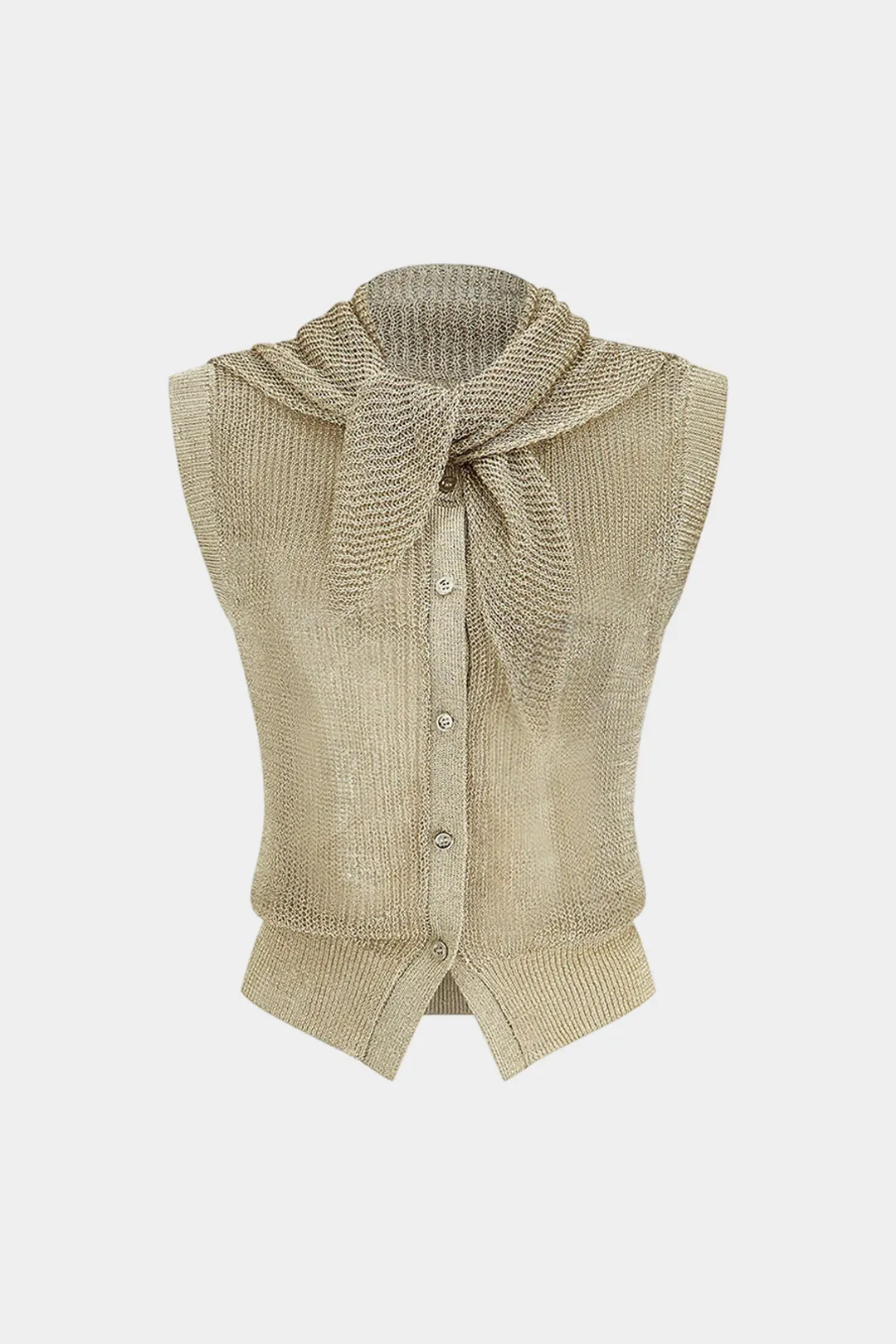 Knit Tie Front Vest sold by Micas